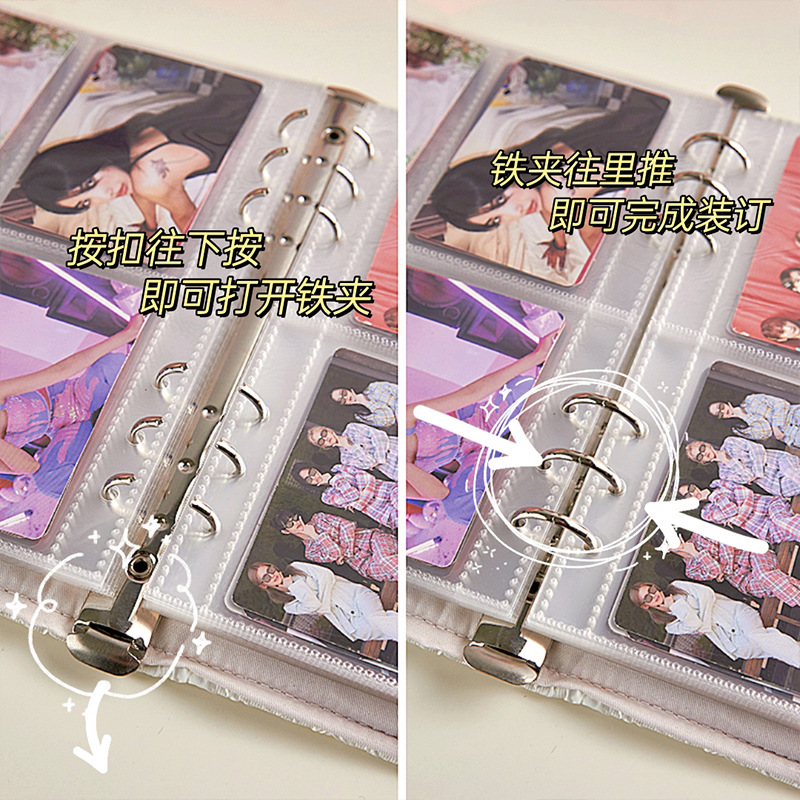 Star-persiguiendo tarjeta de almacenamiento libro paño álbum 4 pulgadas transparente página interior de almacenamiento Libro 3 pulgadas álbum libro estrella Polaroid álbum