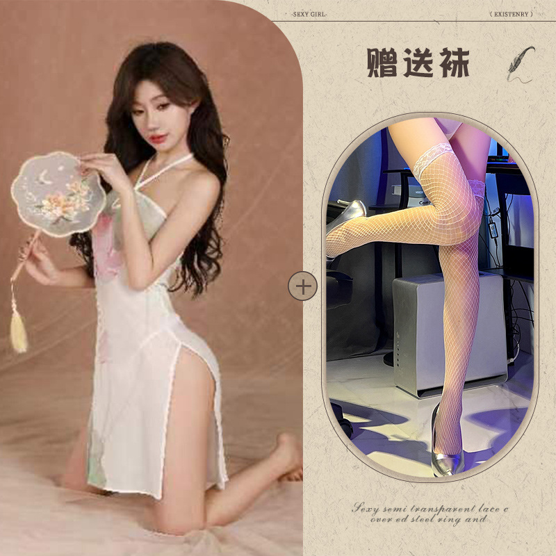 흰색 + 흰색 망사 스타킹