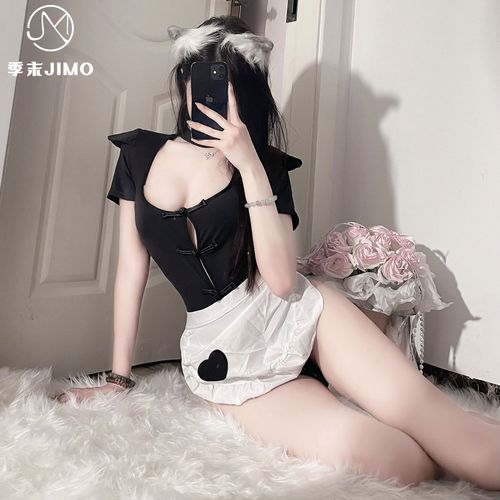 Sexy and sweet maid temptation sexy lingerie passionate hollow role-playing one-piece suit hot maid uniform