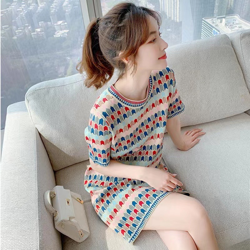 Đầm suông nữ midi họa tiết hoa in phong cách Pháp tình đầu — màu sắc chi tiết 1