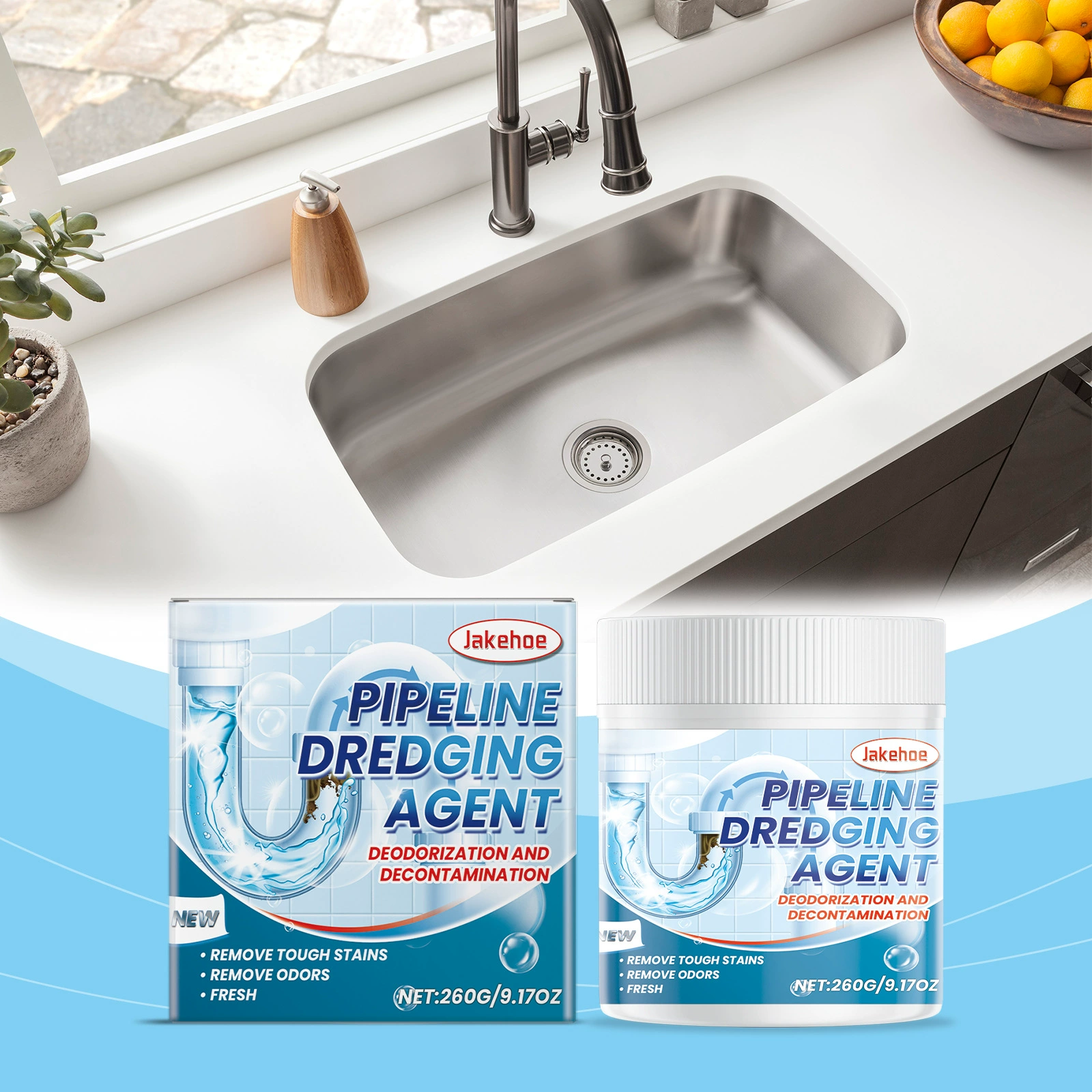 JAKEHOE Трубопровод Дноуглубительные порошки Очистка Дноуглубительные дренажные канализационные волосы Масляные отложения Растворение трубопроводов Очистка Дноуглубительные порошки
