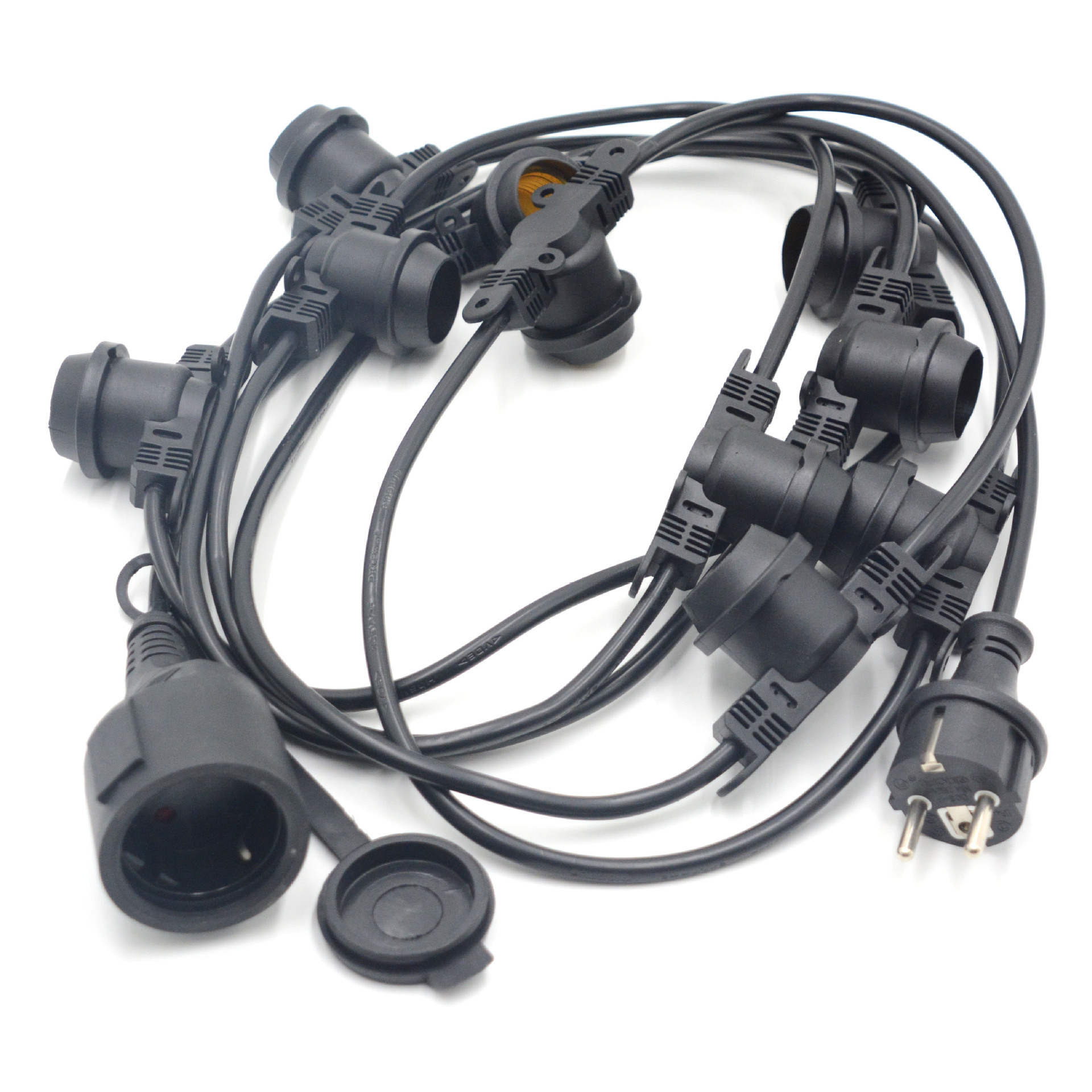 厂家批发安全防水E26灯串线国标灯串美式户外防水E27灯串电源线