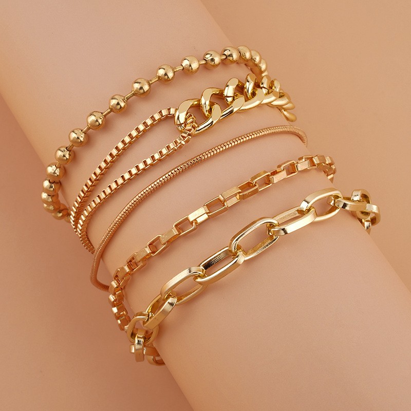 European And American Cross-Border Versatile INS Simple Retro Punk Style Multi-Piece Set Women's Combination Bracelet_voghion.com