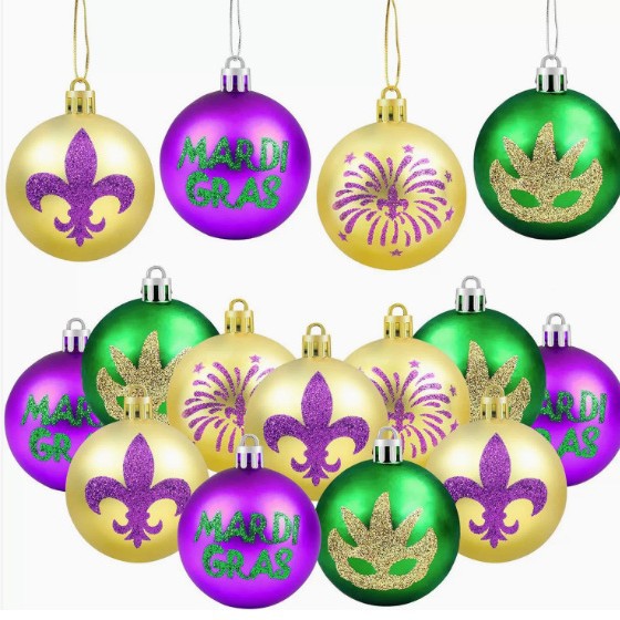 Nuevo carnaval bola decorativa de plástico imagen de brillo pintado ambiente festivo carnaval bola de Navidad