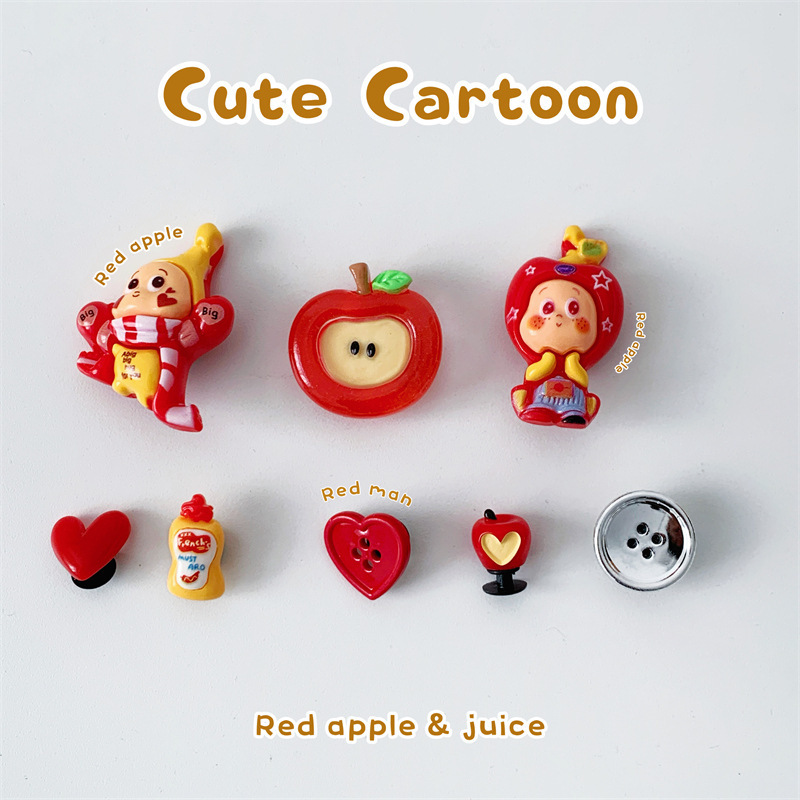 Apple Boxing Star Man Original Clog Shoe Accessories Cute Cartoon Shoe Flower Decoration DIY Resin Accessories Shoe Buckle