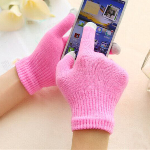 Direct sale touch screen gloves winter thick brushed warm touch screen gloves magic knitted floor stall supply wholesale