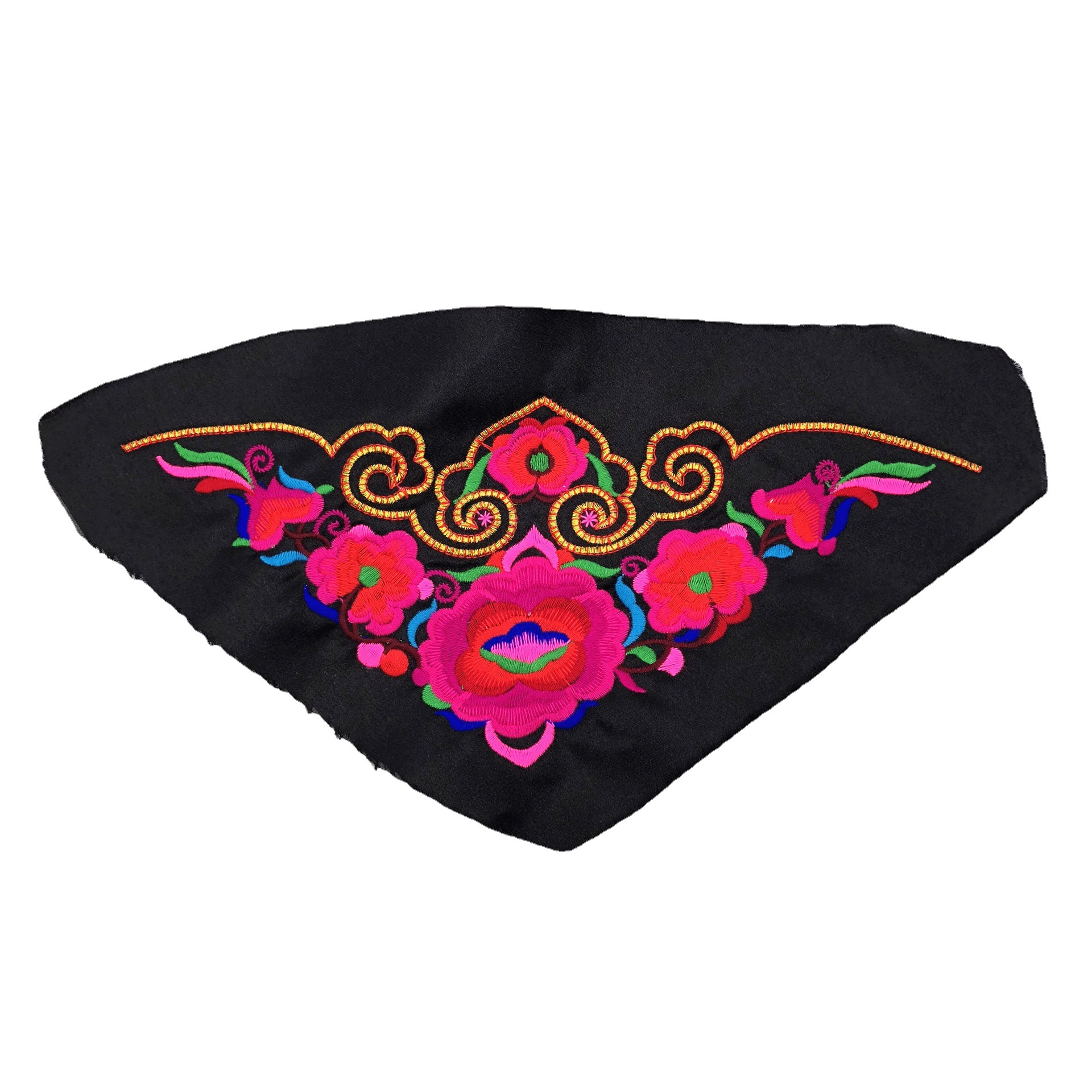 复古彩色刺绣领花 水溶领花 妈妈服装车缝辅料 刺绣布贴绣片批发