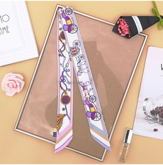 Carriage small silk scarf temperament wrap bag handle ribbon tie hair headband flutter ribbon gift box accompanying gift strap wholesale