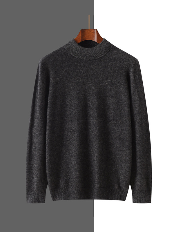 Autumn and winter new cashmere sweater men's semi-high collar long sleeve loose all-match comfortable skin-friendly top sweater warm