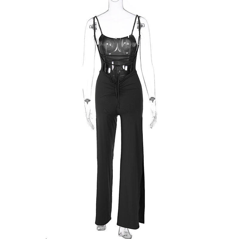 Women's Daily Simple Style Solid Color Full Length Backless Jumpsuits display picture 4