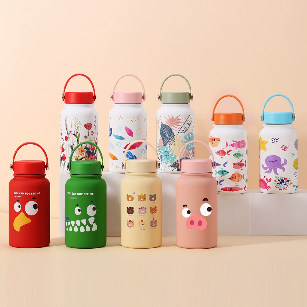 Amazon новый 650ml термос чашка с широким входом портативный вакуумный детский студенческий спортивный чайник открытый космический горшок