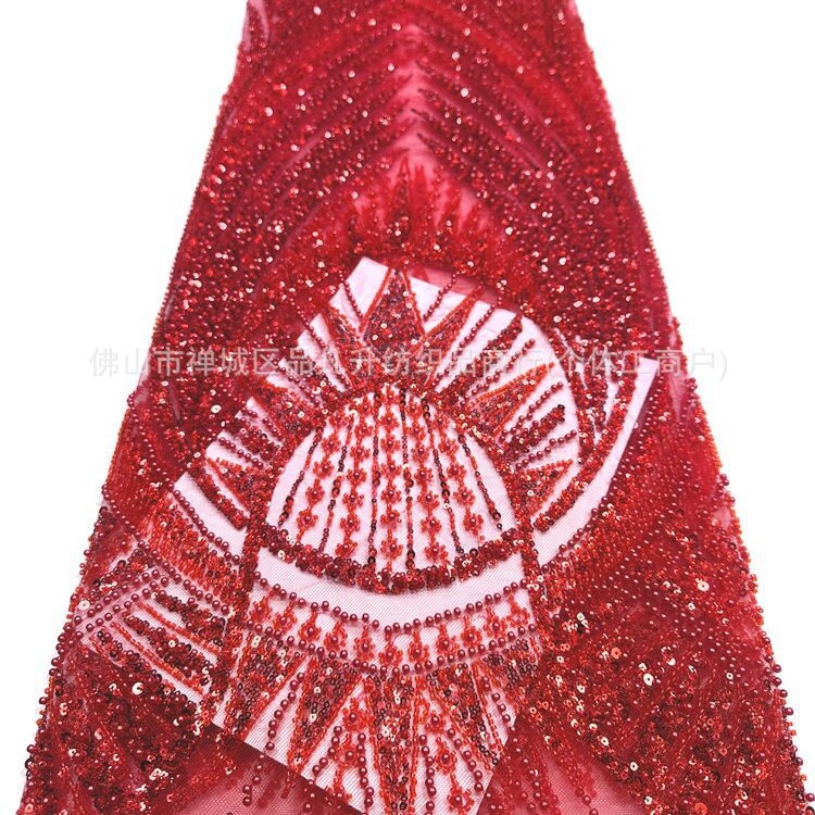 Gaoding industria pesada perlas tubo bordado tela de moda europea y americana vestido de boda sexy cena vestido de moda tela