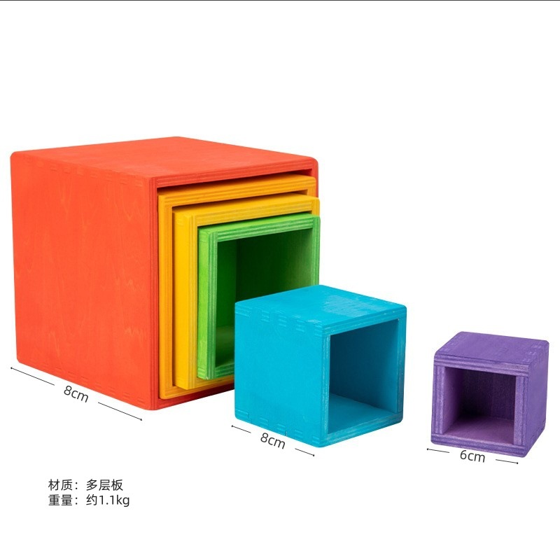 虹の積み木の大きいサイズの木製の積み重ね楽の木製の赤ちゃんは早く子供の益智のおもちゃの卸売りを教えます。