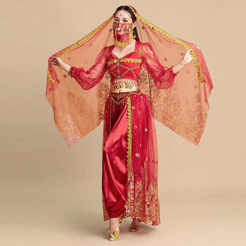 Belly dance, Dunhuang desert princess, Halloween, Western Regions dance costume, Indian dance performance costume, exotic costume