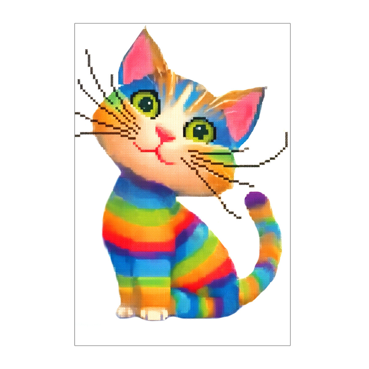 Modelo transfronterizo Mona Lisa real punto de cruz estampado de gato de color punto de cruz suministro directo de fábrica amigable para principiantes image 6