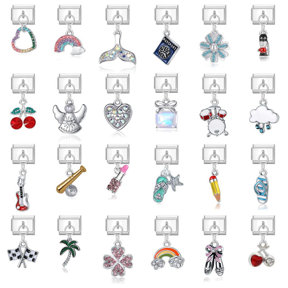 跨境热卖手链手环配件吊坠DIY意大利风格模块拼接手链手串材料