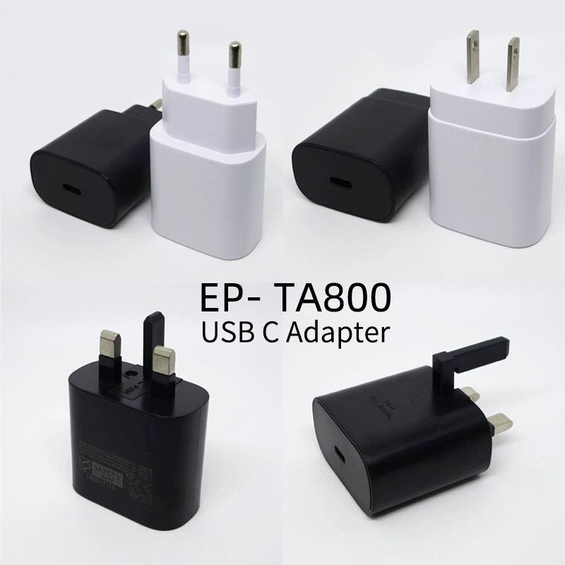 Подходит для USB-C зарядного устройства Samsung мобильного телефона Super Fast Charge 2.0TA800 адаптерUS стандарт Европейский стандарт Британский стандарт