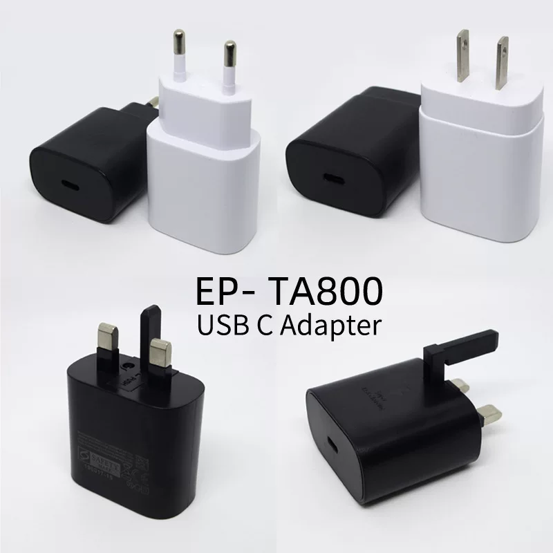 Подходит для USB-C зарядного устройства Samsung мобильного телефона Super Fast Charge 2.0TA800 адаптерUS стандарт Европейский стандарт Британский стандарт