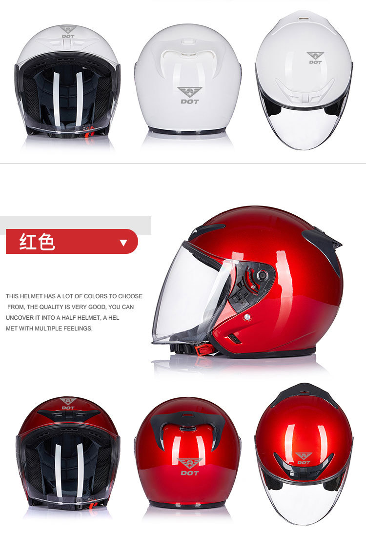 Dot Helmet Motorcycle Taichi Half Helmet Sun Protection 3C Certified All-Season Safety Helmet Electric Vehicle Helmet