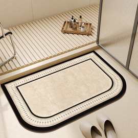 浴室地垫卫生间硅藻泥吸水垫子厕所门口脚垫卫浴洗澡门垫防滑地毯