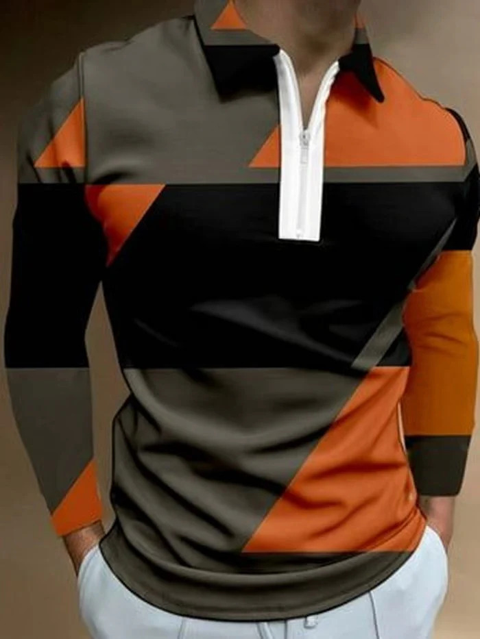 2024 nueva camisa POLO con cremallera de manga larga de alta calidad de moda casual transfronteriza de comercio exterior de Amazon MB14
