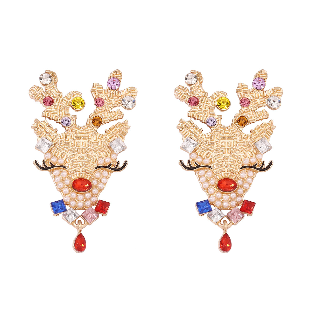 Christmas Drop Earrings With Diamonds And Pearls For Festive Style_voghion.com