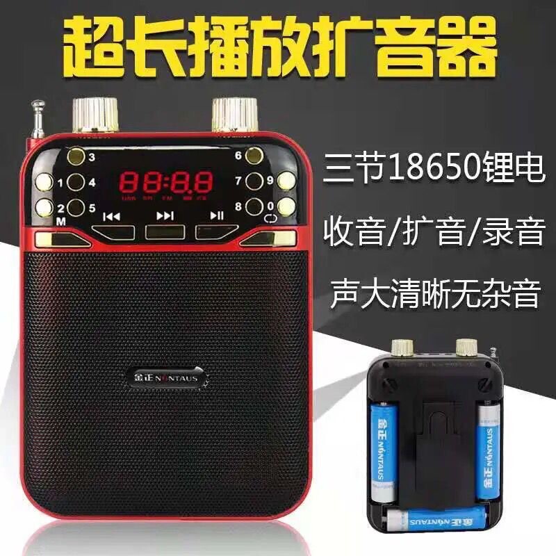 Jinzheng 278 Amplifier Fm Radio for the Elderly, Teacher Tour Guide Audio Card-Insert Speaker with Subwoofer