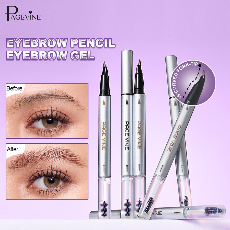 PAGE VINE maquillaje impermeable a prueba de sudor, lápiz de cejas duradero de alta calidad, cepillo de cera de cejas, comercio exterior
