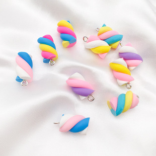 1 Macaroon Color Resin Marshmallow Pendant 9x17mm5 Handmade Resin Earrings Accessories