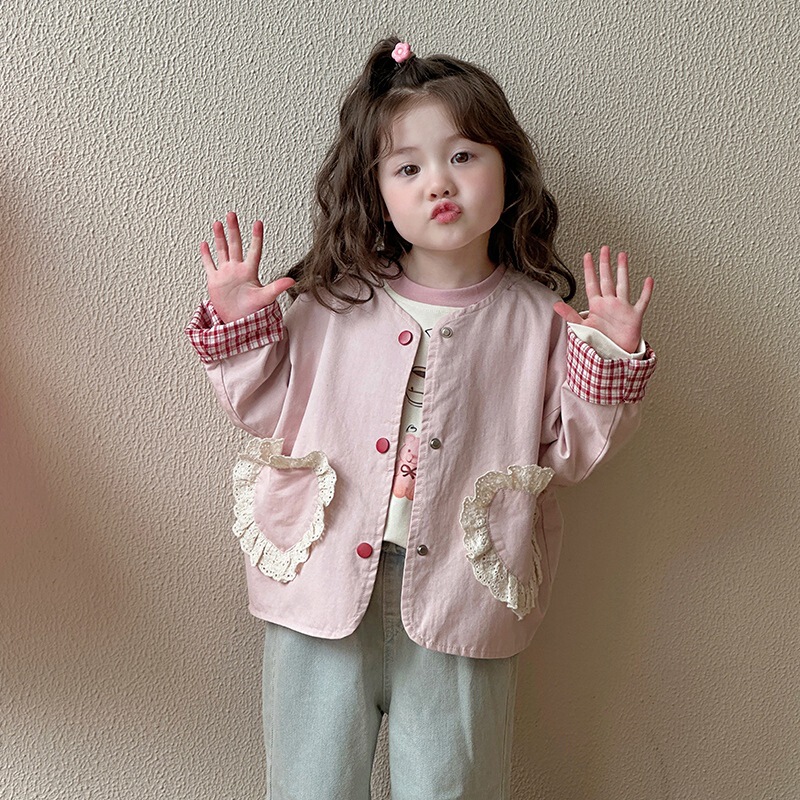 Girls' Windbreaker Jacket, Spring and Autumn Style, 2026 New Model, Children's Spring Clothing, Loose Korean Style, Stylish Spring Top for Baby Girls Girls' Windbreaker Jacket, Spring and Autumn Style, 2026 New Model, Children's Spring Clothing, Loose Korean Style, Stylish Spring Top for Baby Girls