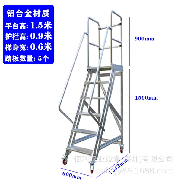 The platform is 1.5 meters above the ground [thickened aluminum alloy]