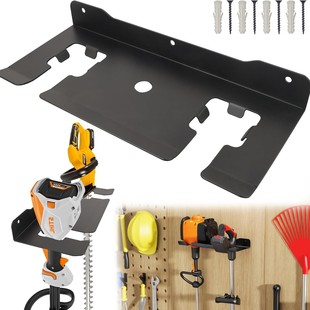 Ulibermagnet Garage Weeder Rack, Wall Mounted 2 Slots Utility Storage Rack, Suitable for Garden Tools