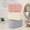 High quality cream handheld cosmetic bag to go out, capacious storage bag