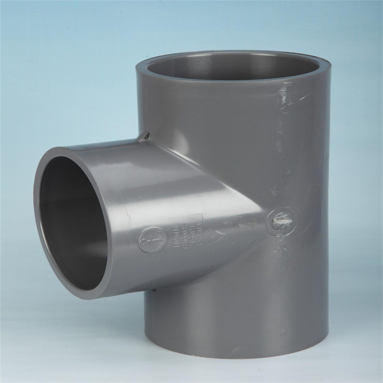 锚牌环宇UPVC国标给水90度三通UPVC正三通PVC三通DN50dn63灰色1.6