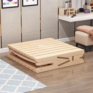 Solid Wood Folding Installation Folding Bed Single Bed Lunch Break Sturdy Rental Room Simple Wooden Bed Adult Small Bed Home