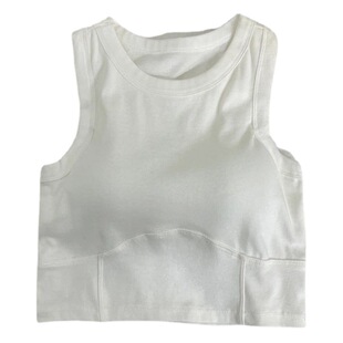 2022 New Arrival Non-rimmed One-piece Sports Vest Underwear Women's Cotton Wide Shoulder Beautiful Back Inner Wearing Short Top