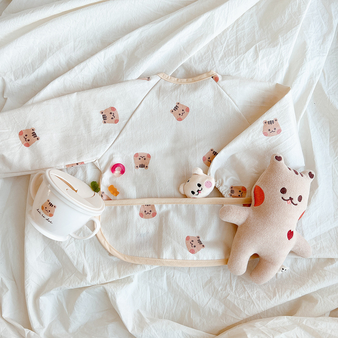 Dot to dot waterproof long sleeve bib - cute dot ram.jpg