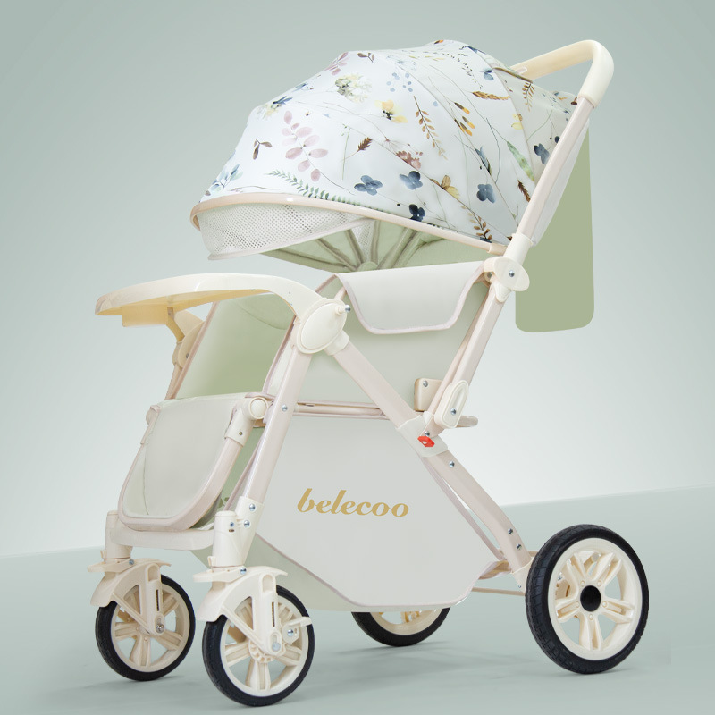 High-View Baby Stroller That Can Sit and Lie Down, Lightweight Folding Baby Umbrella Stroller, Two-Way Baby Stroller, Shock-Absorbing Stroller