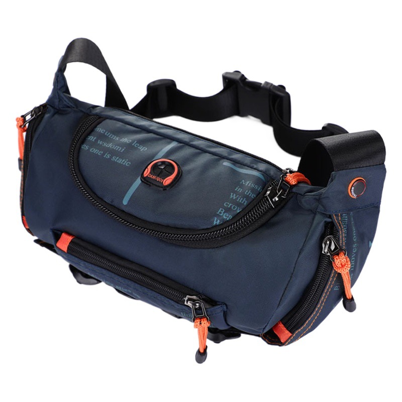 Cross-Border Men's Waist Bag Multi-Functional Large-Capacity Shoulder Crossbody Bag Outdoor Sports and Leisure Chest Bag Waterproof Small Backpack