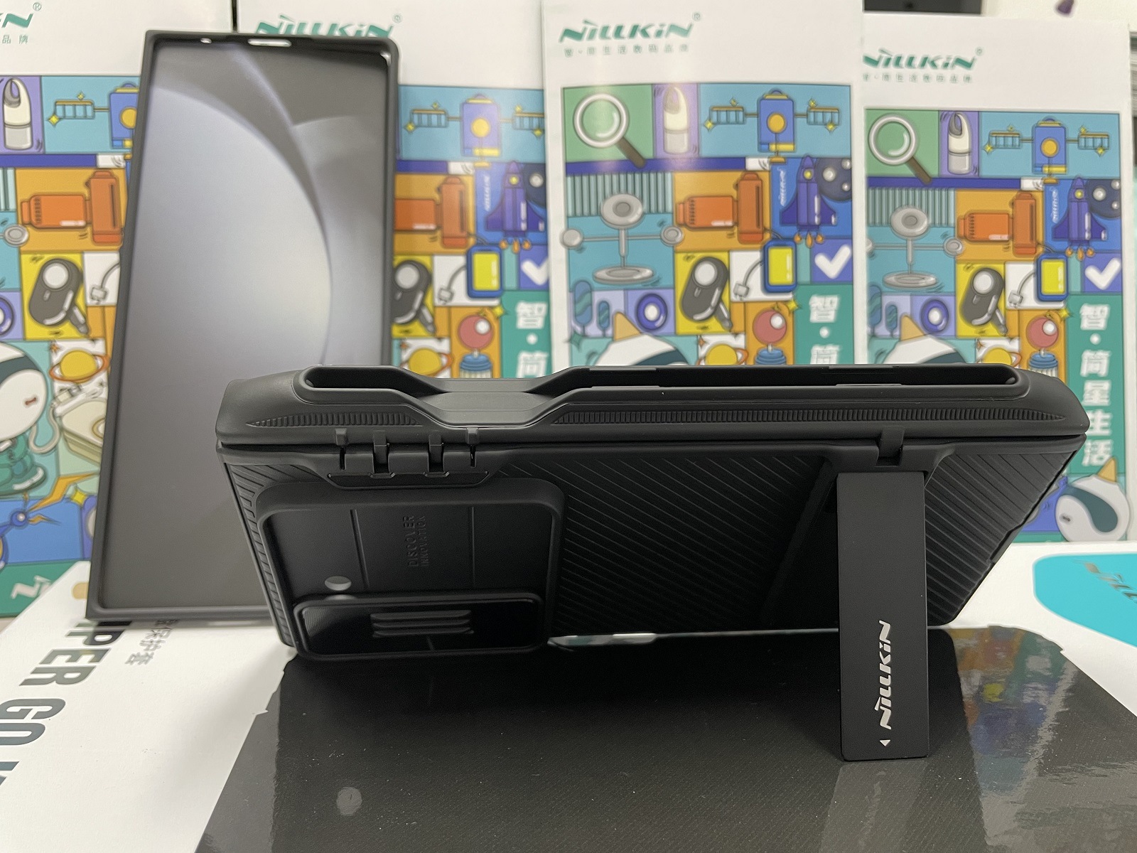 Ốp lưng Samsung Galaxy Z Fold 6 gập có chân đế vô hình, khe cắm bút, gương đen — Gương Đen Fold (Kiểu bộ bút) màu xanh lá cây, Phiên bản đặc biệt không làm, Samsung Z Fold 6 chi tiết 18
