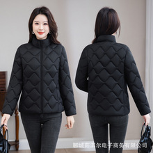 棉衣女短款显瘦洋气大码时尚修身羽绒棉服妈妈装2025新品冬季外套
