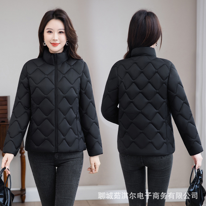 棉衣女短款显瘦洋气大码时尚修身羽绒棉服妈妈装2025新品冬季外套