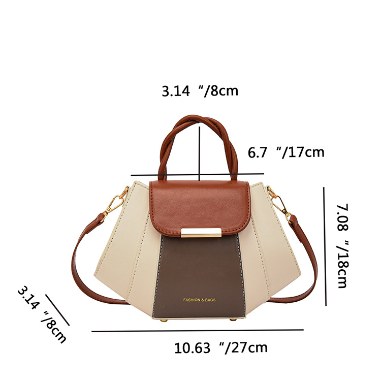577g Weight Polyester Lining Material Zipper Closure Type Single Shoulder Strap Strap Type Crossbody Bag Bags Type Casual, Daily Occasion Pu Leather Material Color Block Pattern All Seasons Season Women's Gender Streetwear Style Square Shape Medium Size Women's Medium Pu Leather Color Block Streetwear Square Zipper Crossbody Bag 无