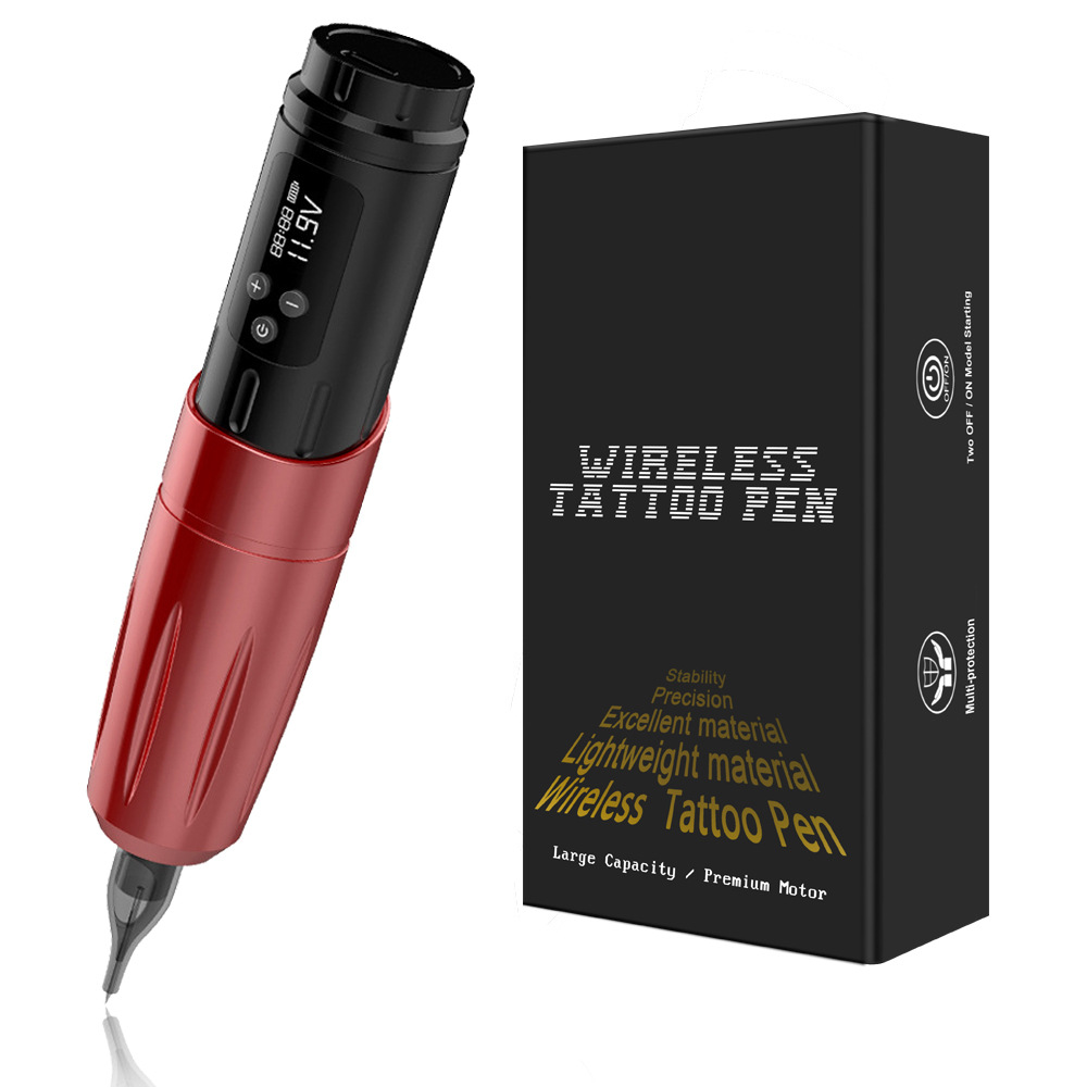 Jianzhou equipo de tatuaje nuevo LED inalámbrico pluma de batería todo en uno recargable máquina de bordado de tatuaje explosión transfronteriza
