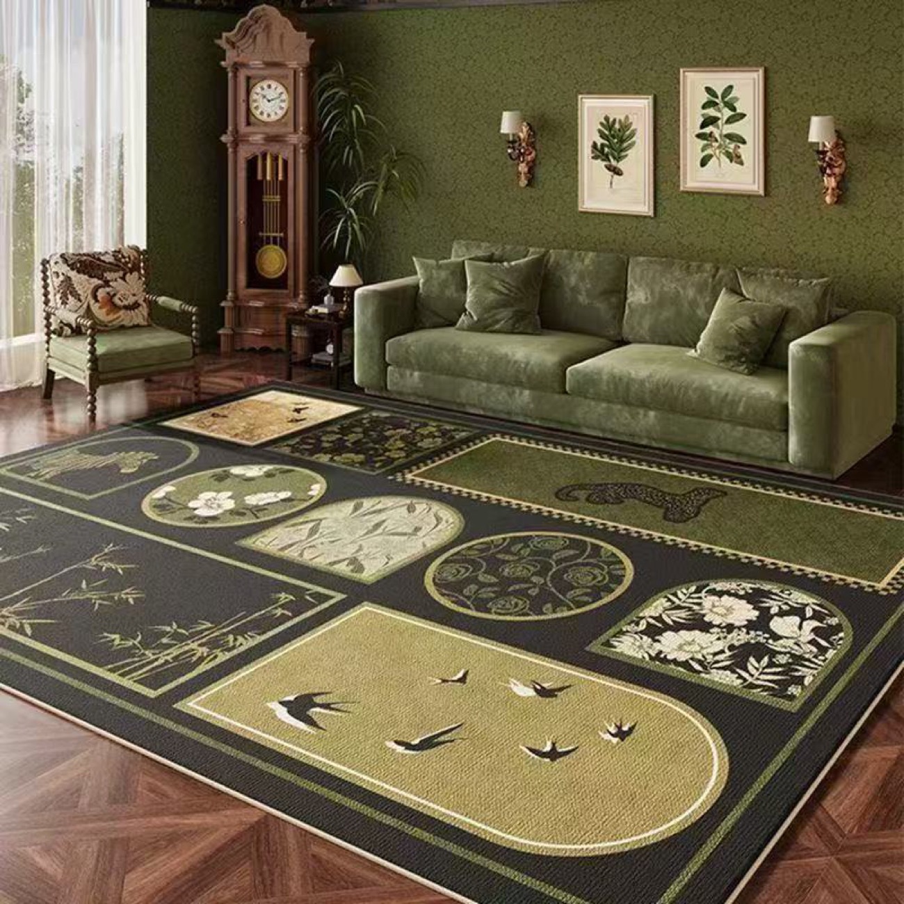 法式复古水晶绒地毯客厅床边毯轻奢多典雅沙发茶几满铺卧室地毯