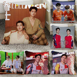 梁伟铿王昶抱枕头图diy款男子羽毛球运动员午睡靠枕送朋友送闺蜜