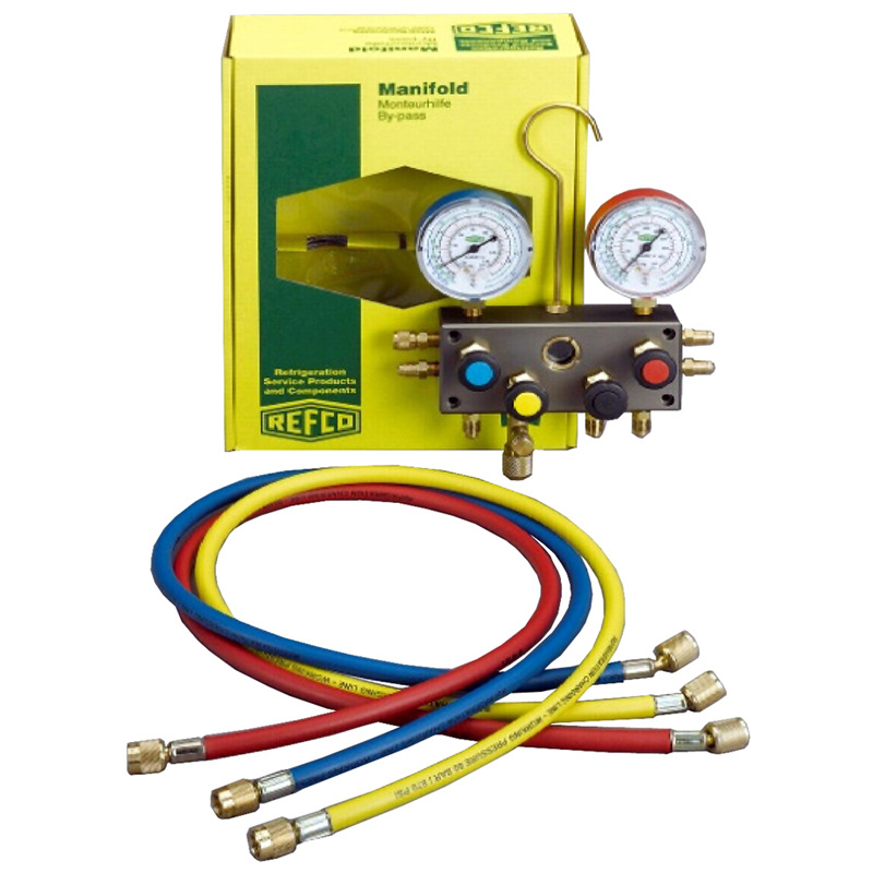 REFCO/威科四向冷媒压力表组BM4-6-M DS-R12-N R22 R134a R407C