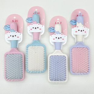 New Candy Color Air Cushion Massage Comb Semi-round Head Fluffy High Cranial Top Hairdressing Comb Cartoon Spareribs Air Bag Comb