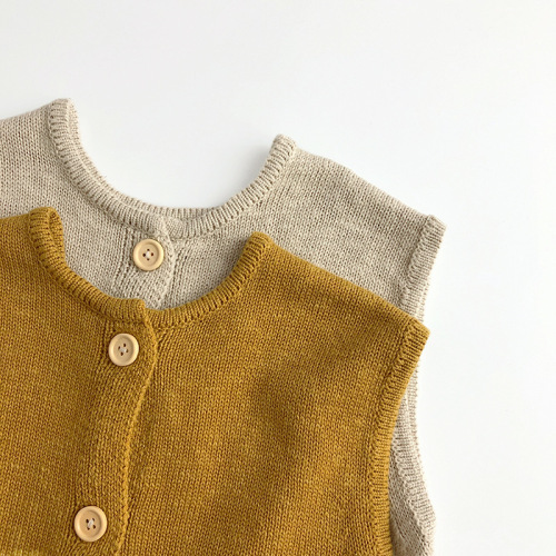 Simple heavy industry~Japanese retro vest~Korean style children's sweater, fashionable men's and women's trendy knitted versatile waistcoat