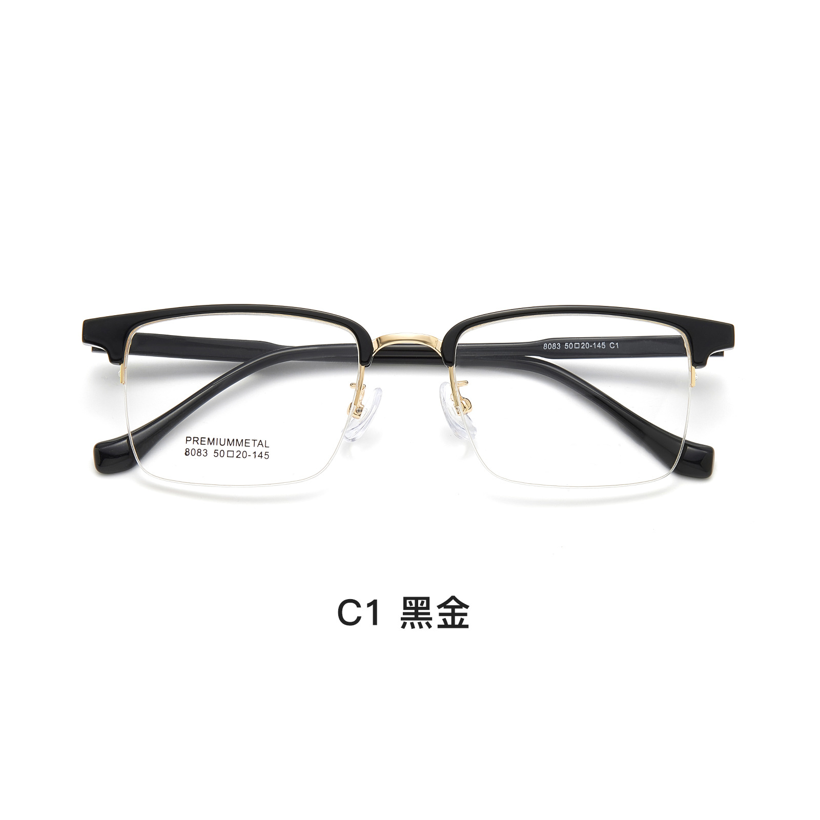 Sven medio marco de cejas para hombres, marco de gafas de aleación de negocios, cubierta de pie de placa de cristal de alta calidad, Danyang con espejos